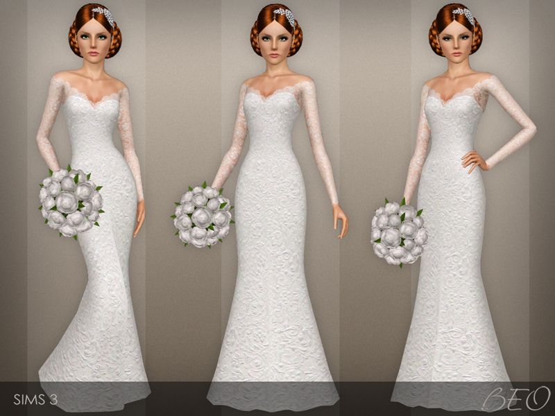 Wedding dress 40 for Sims 3 by BEO (1)